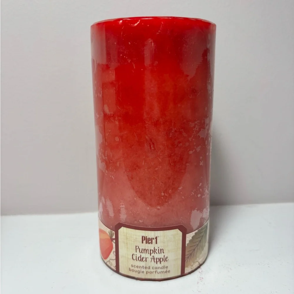 Pier 1 Red Pumpkin Cider Apple Candle 3x6 New Sealed Rare